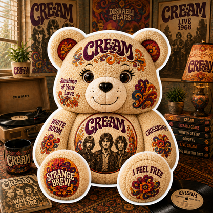 Cream Custom Shaped Bear Pillow – Unique Gift for Classic Music Lovers
