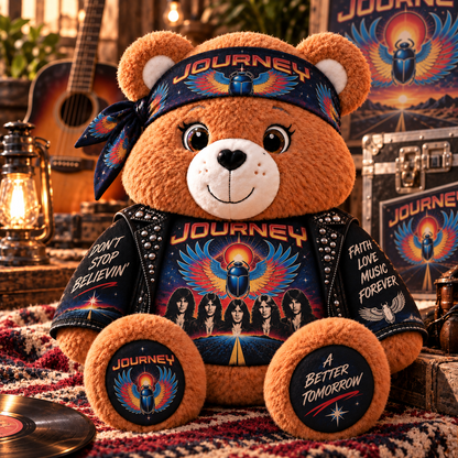 Journey Custom Shaped Bear Pillow  – Classic Rock Music Legend Gift