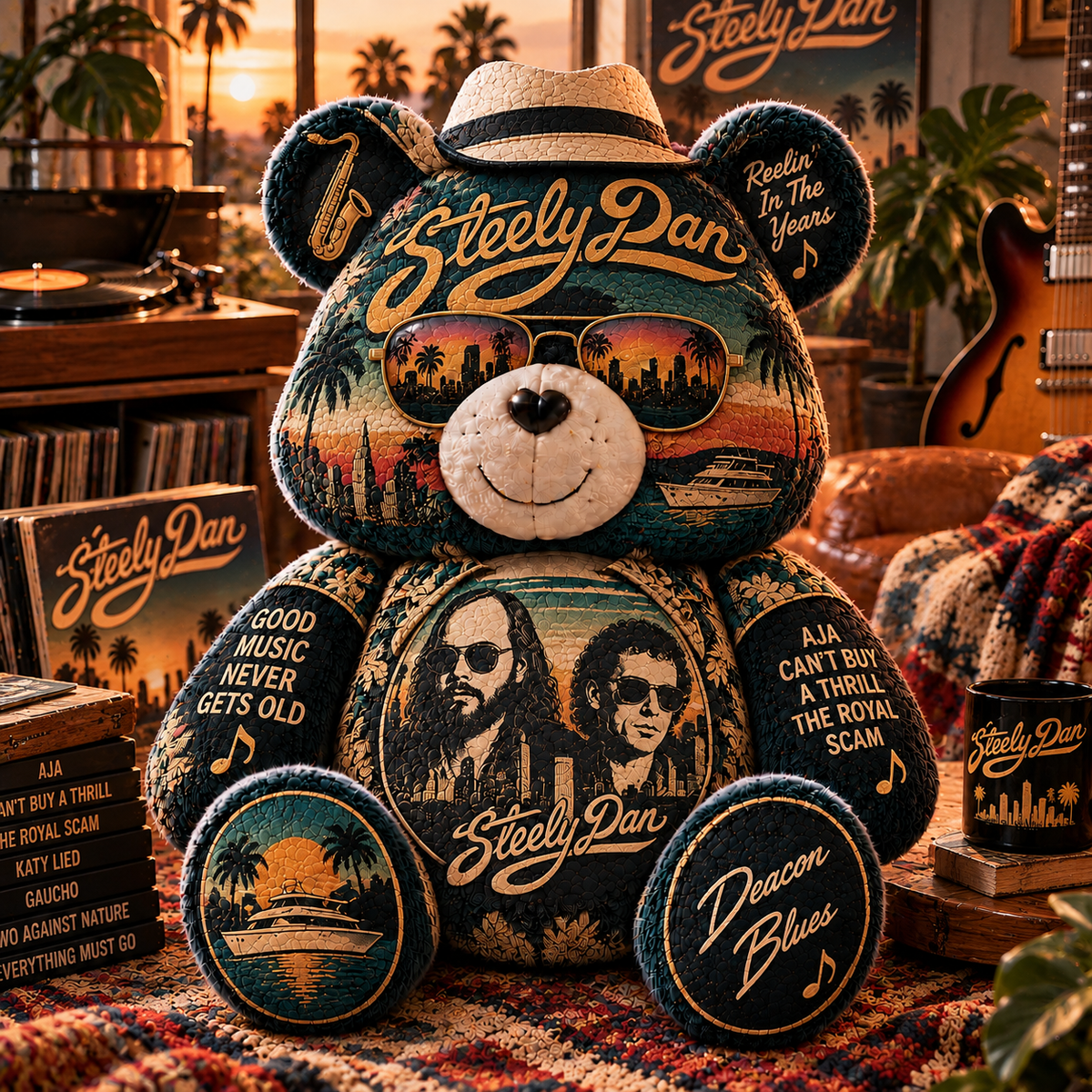 Steely Dan Custom Shaped Bear Pillow – Unique Gift for Classic Music Lovers