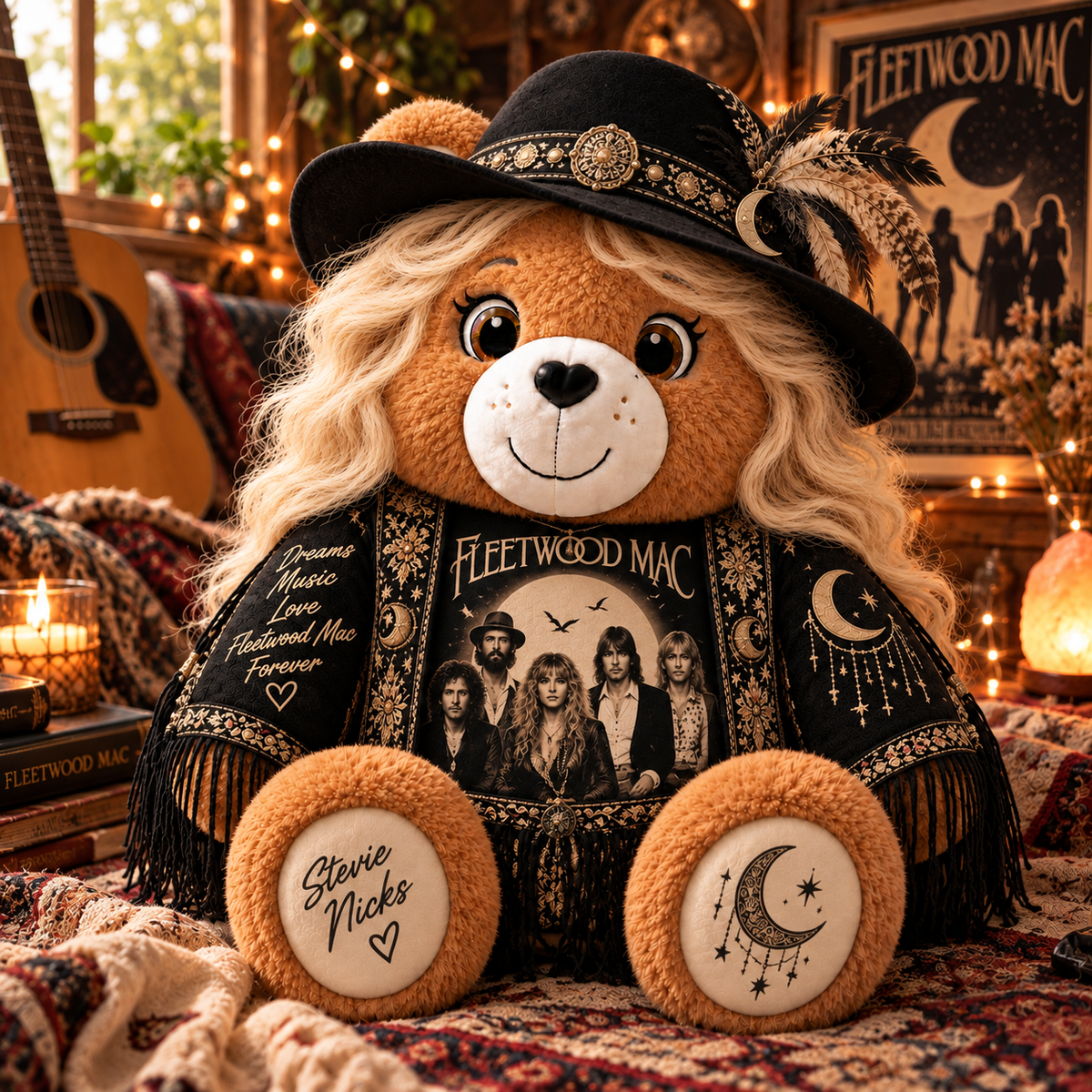 Fleetwood Mac Custom Shaped Bear Pillow – Classic Music Legend Gift