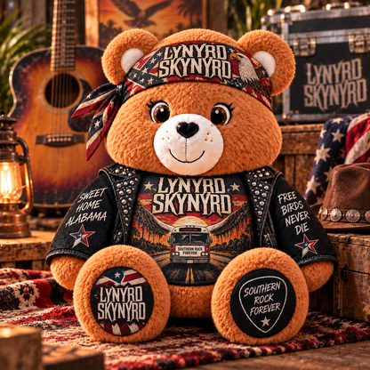 Lynyrd Skynyrd Custom Shaped Bear Pillow – Unique Gift for Classic Music Lovers