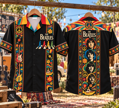 The Beatles Hawaiian Shirt – Retro Psychedelic Rock Inspired Gift Featuring Abbey Road