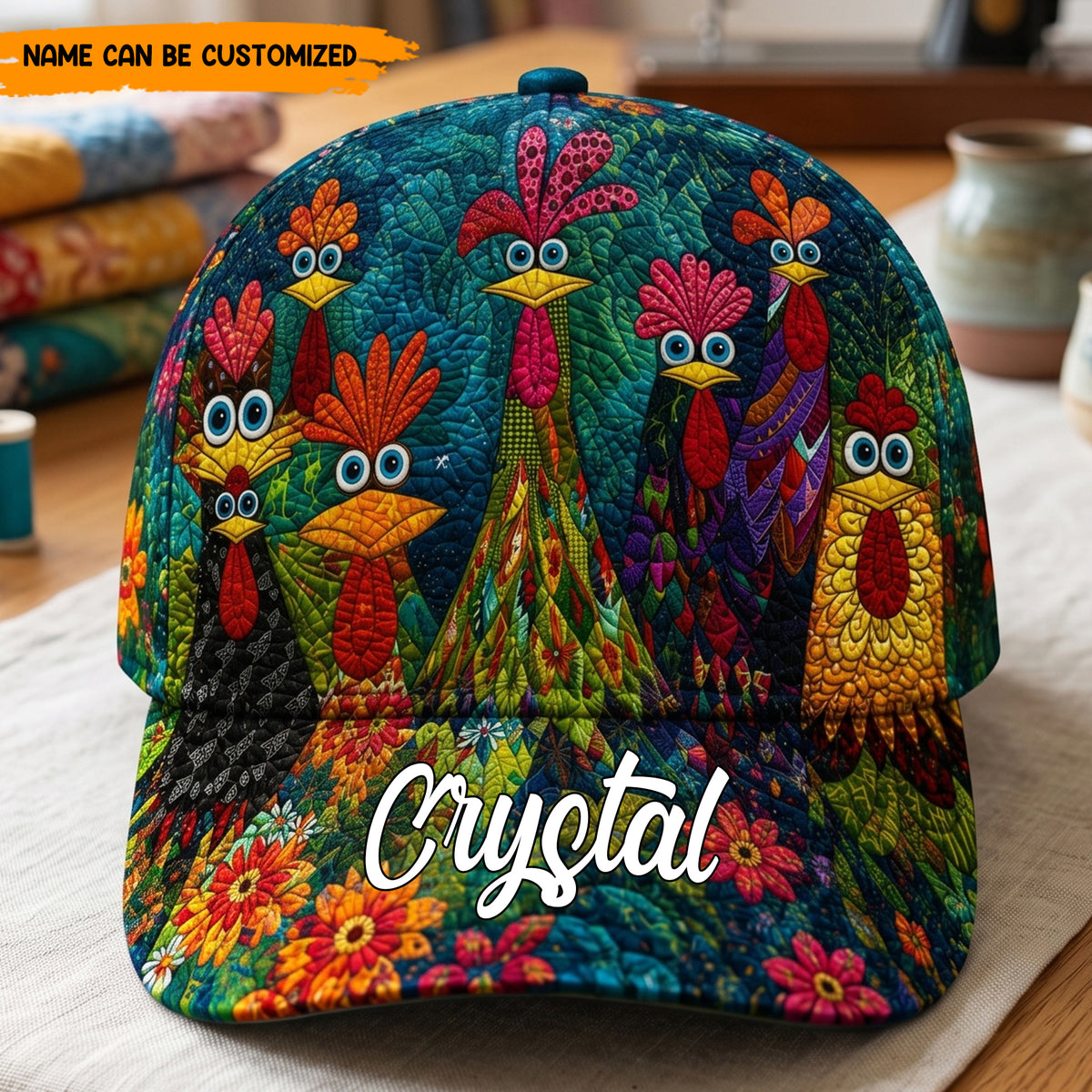 Personalized Funny Chicken Classic Cap