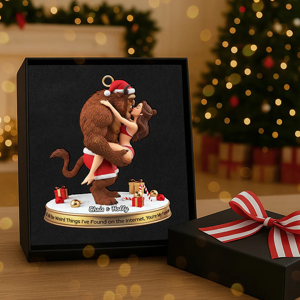 Christmas Romance Couple Ornament - Personalized Gifts For Couple Ornament