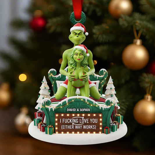 Funny Couple Christmas Ornament - Personalized Gifts For Couple Ornament