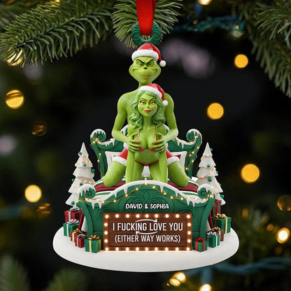 Funny Couple Christmas Ornament - Personalized Gifts For Couple Ornament
