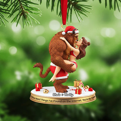 Christmas Romance Couple Ornament - Personalized Gifts For Couple Ornament