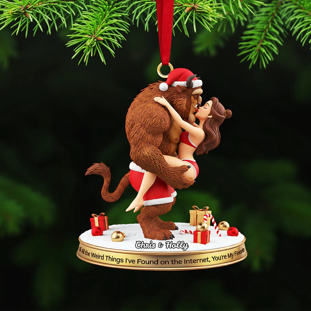 Christmas Romance Couple Ornament - Personalized Gifts For Couple Ornament