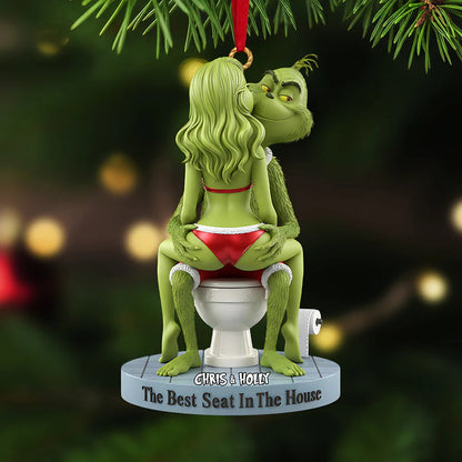 Naughty Green Funny Couple - Personalized Gifts For Couple Ornament