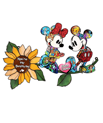 You Are My Sunshine, Cute Mouse Couple Acrylic Window, Couple Window Hanging