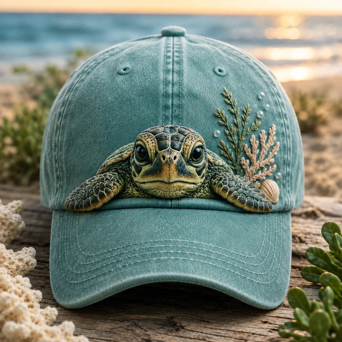 Sea Turtle Vintage Classic Cap – Ocean Lover Coastal Hat, Beach & Marine Life Inspired Gift for Turtle Lovers