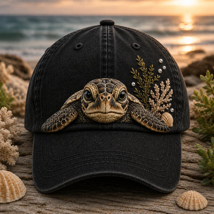 Sea Turtle Vintage Classic Cap – Ocean Lover Coastal Hat, Beach & Marine Life Inspired Gift for Turtle Lovers