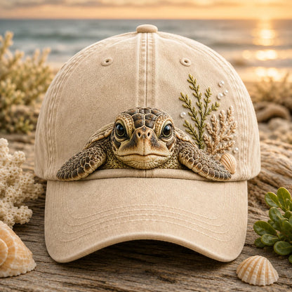 Sea Turtle Vintage Classic Cap – Ocean Lover Coastal Hat, Beach & Marine Life Inspired Gift for Turtle Lovers