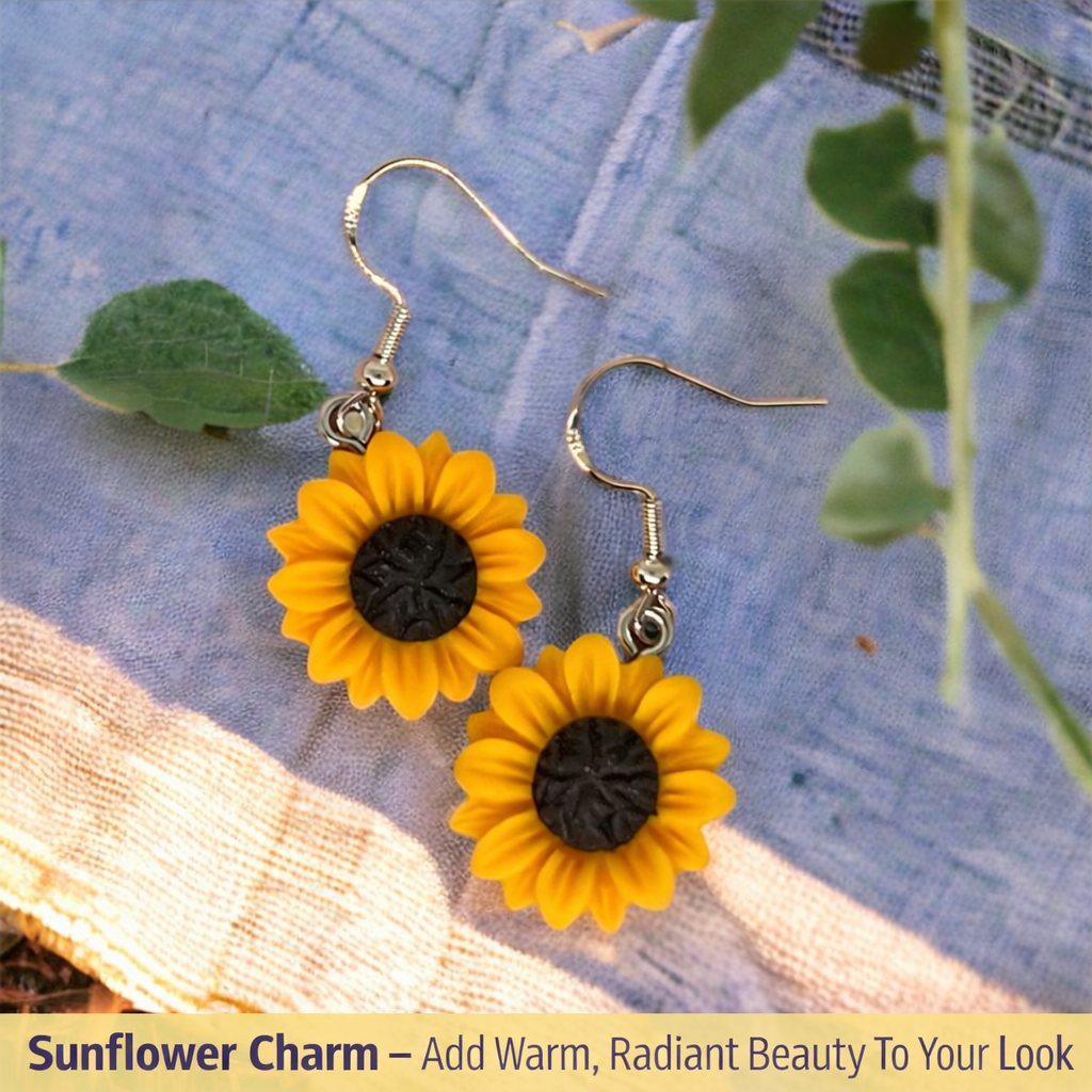 Sunflower Dangle Earrings - Gift For Her