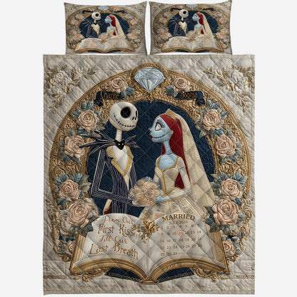 From Our First Kiss Till Our Last Breath - Personalized Nightmare Quilt Bedding Set