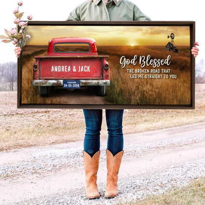 Personalized Vintage Truck Farmhouse Canvas Gift