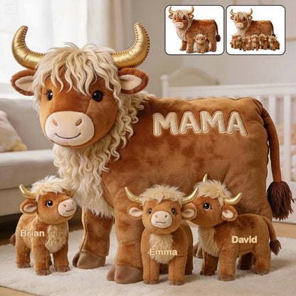 Mama Cow Gift For Mom Grandma - Personalized Grandma Shaped Pillow