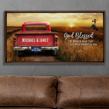Personalized Vintage Truck Farmhouse Canvas Gift
