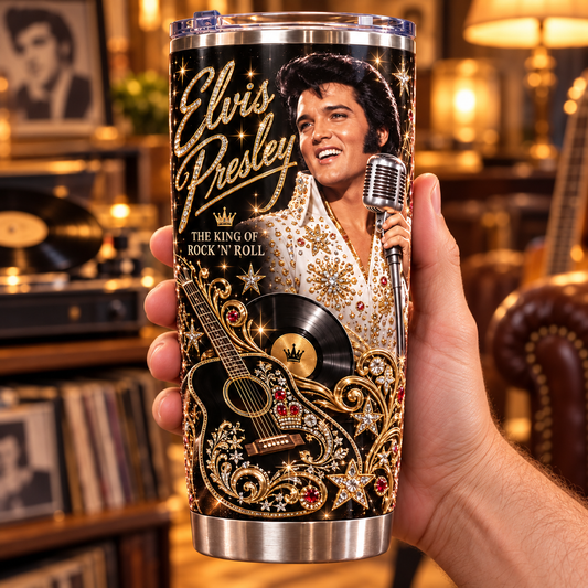 Elvis Presley – King of Rock 'n' Roll Inspired Tumbler