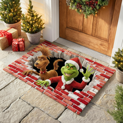 Funny Holiday Couple Quilt Doormat