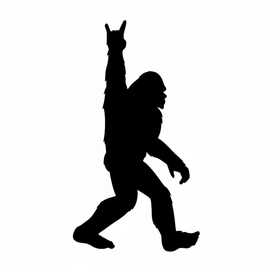 Bigfoot Rock On Sticker