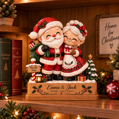 Personalized Christmas Couple Decor, Custom Couple Name Holiday Block, Christmas Couple Gift