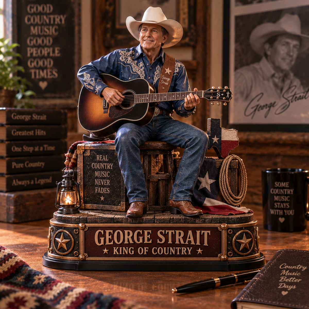 George Strait King of Country – Collectible Acrylic Plaque Table Decor
