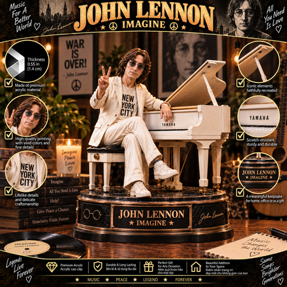 John Lennon Imagine – Collectible Acrylic Plaque Table Decor