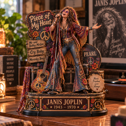 Janis Joplin Piece of My Heart – Collectible Acrylic Plaque Table Decor