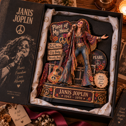 Janis Joplin Piece of My Heart – Collectible Acrylic Plaque Table Decor