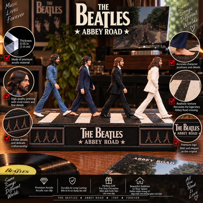 The Beatles Abbey Road – Collectible Acrylic Plaque Table Decor