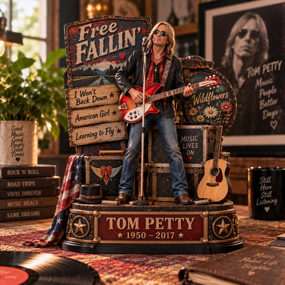 Tom Petty Free Fallin’ – Collectible Acrylic Plaque Table Decor