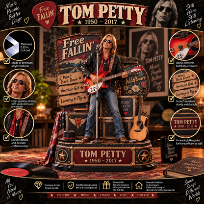 Tom Petty Free Fallin’ – Collectible Acrylic Plaque Table Decor