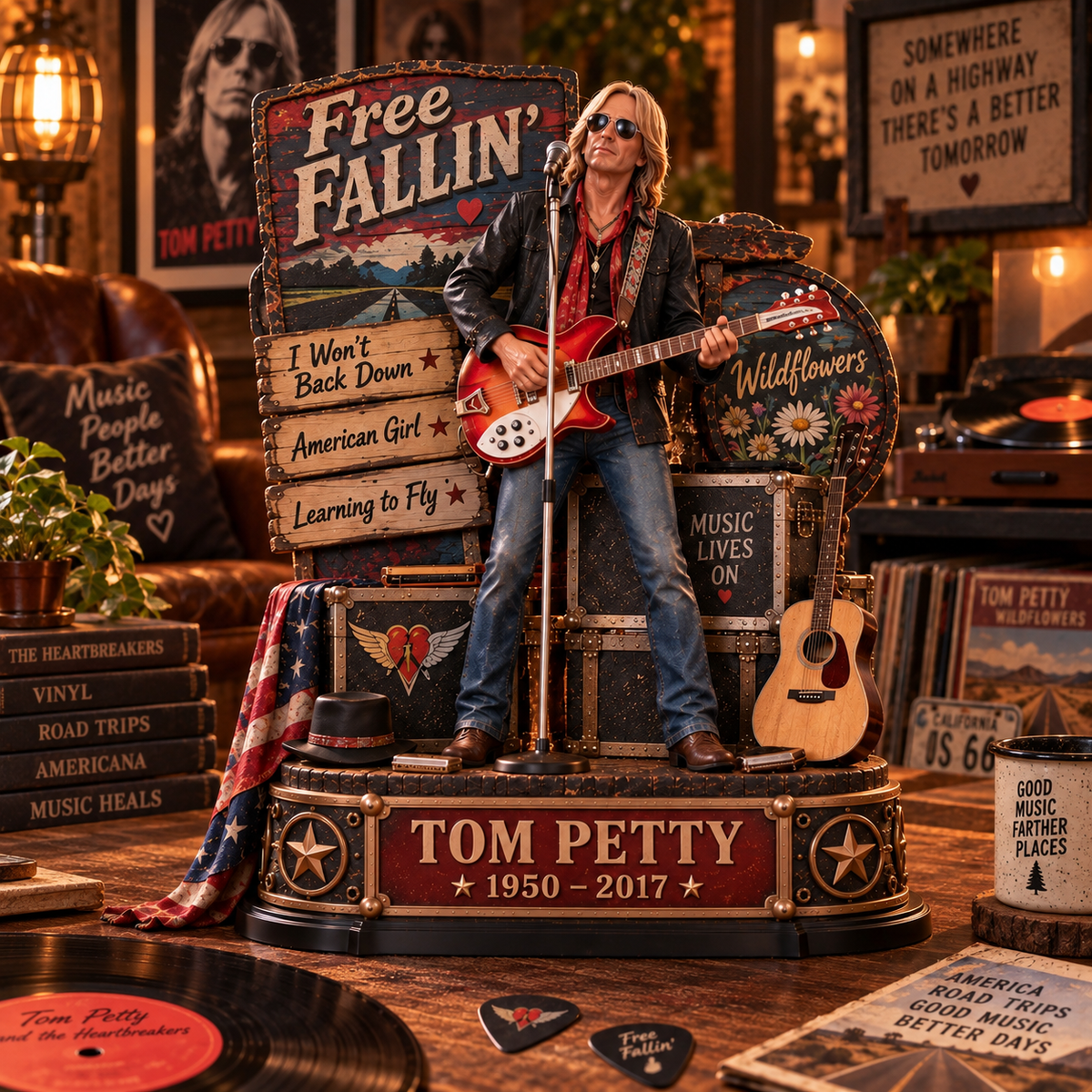 Tom Petty Free Fallin’ – Collectible Acrylic Plaque Table Decor