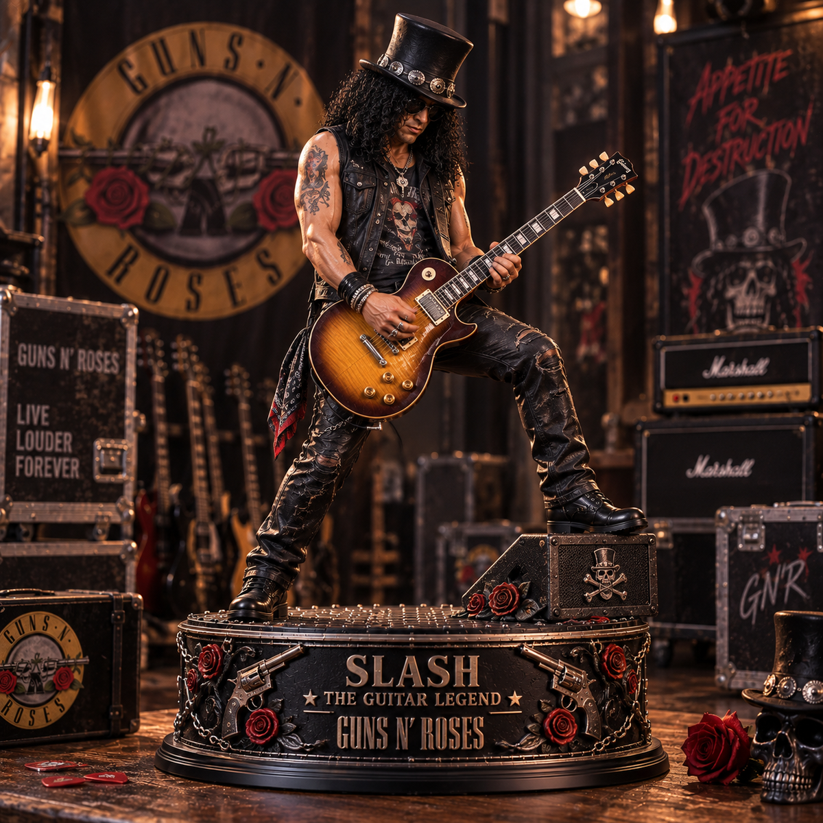Slash The Guitar Legend – Guns N’ Roses Collectible Acrylic Plaque Table Decor