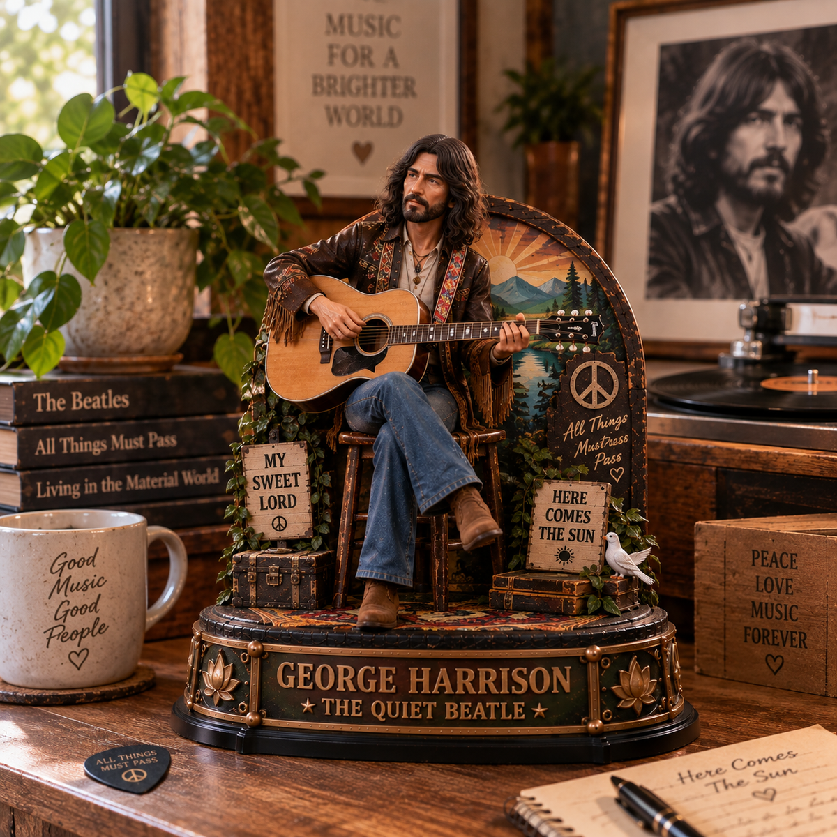 George Harrison The Quiet Beatle – Collectible Acrylic Plaque Table Decor