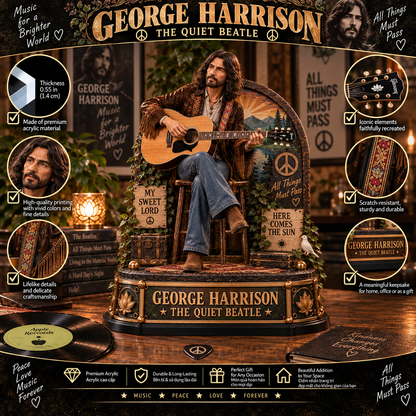 George Harrison The Quiet Beatle – Collectible Acrylic Plaque Table Decor