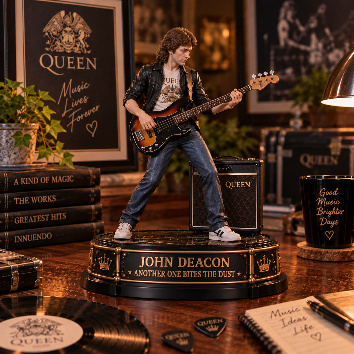 John Deacon Another One Bites the Dust – Collectible Acrylic Plaque Table Decor
