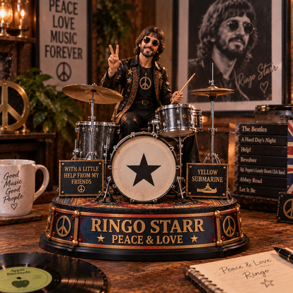 Ringo Starr Peace & Love – Collectible Acrylic Plaque Table Decor