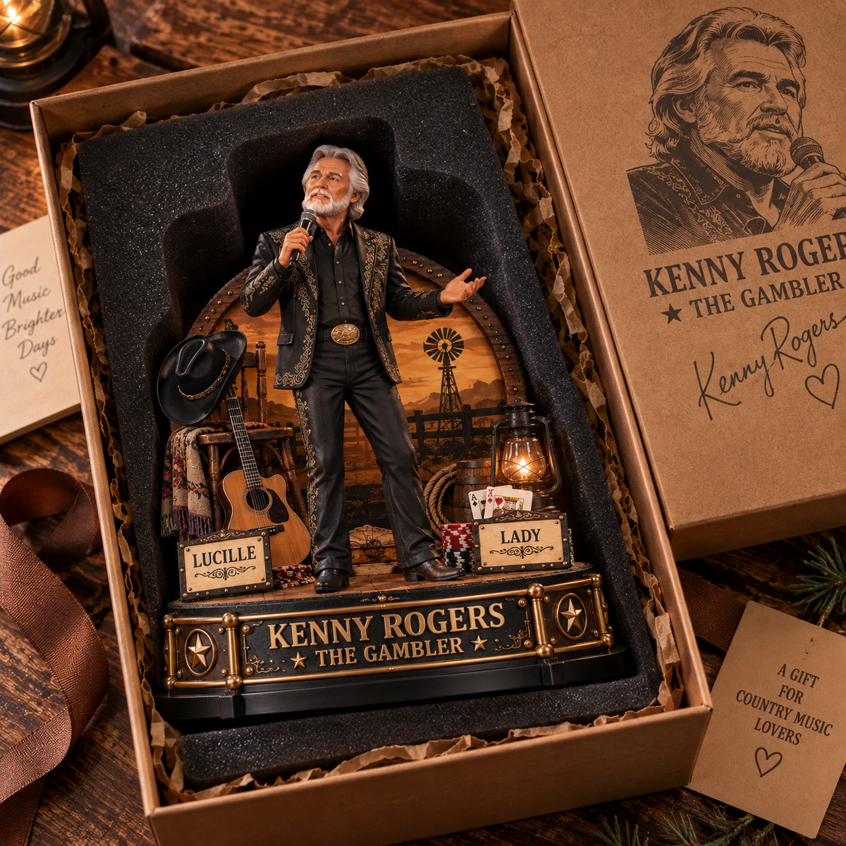 Kenny Rogers The Gambler – Collectible Acrylic Plaque Table Decor