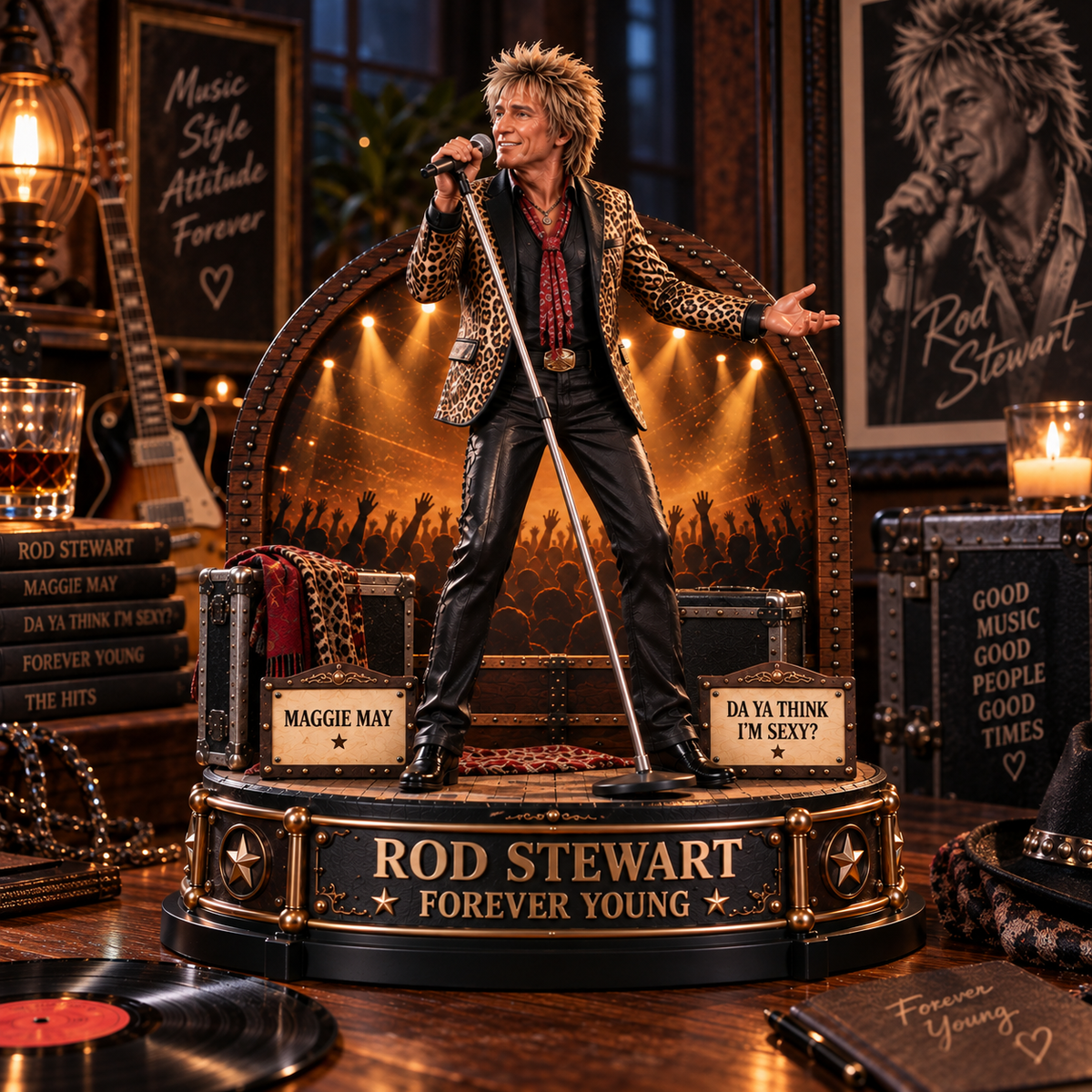 Rod Stewart Forever Young – Collectible Acrylic Plaque Table Decor
