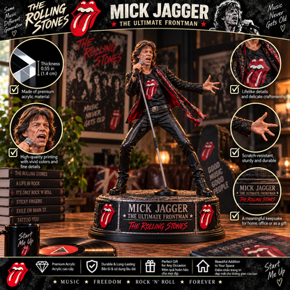 Mick Jagger The Ultimate Frontman – The Rolling Stones Collectible Acrylic Plaque Table Decor