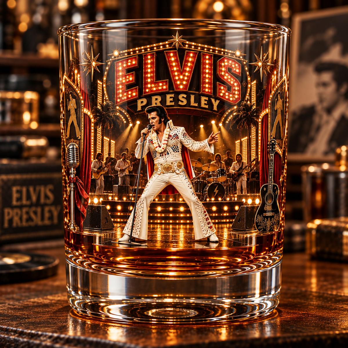 The King of Rock 'n' Roll – Elvis Presley Inspired Whiskey Glass