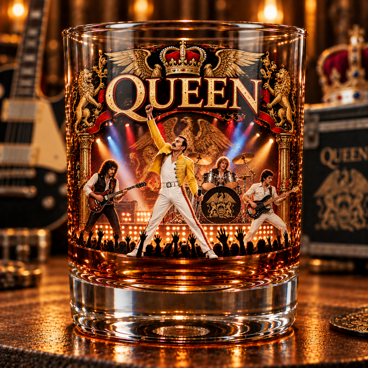 We Will Rock You – Queen Band Inspired Whiskey Glass