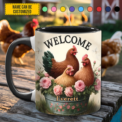 Chicken Welcome - Personalized Chicken Accent Mug
