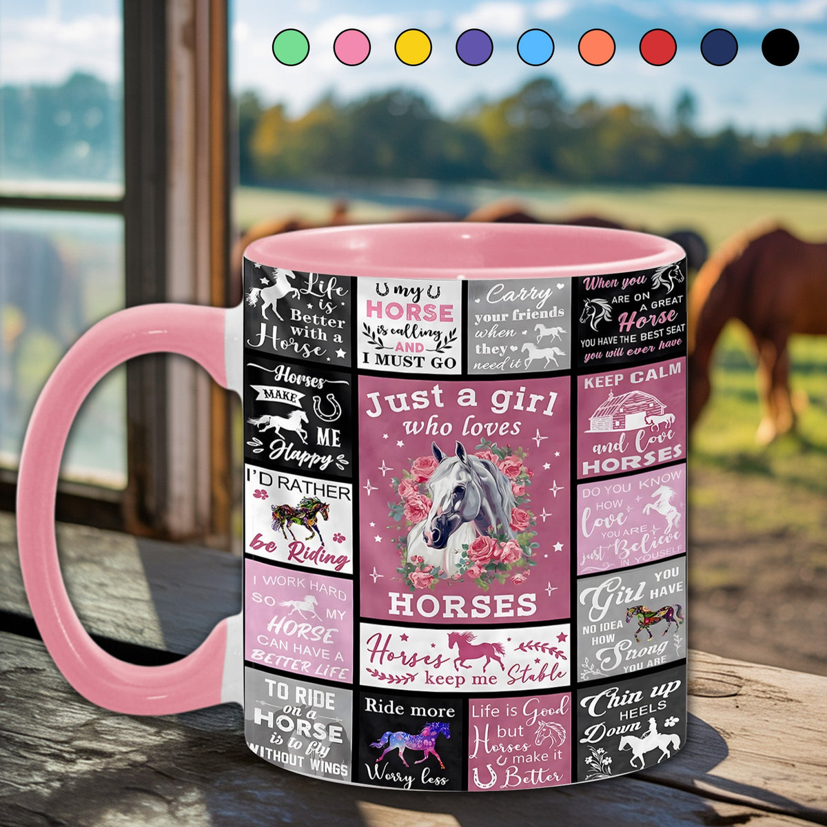 Just A Girl Who Loves Horses - Horse Accent Mug