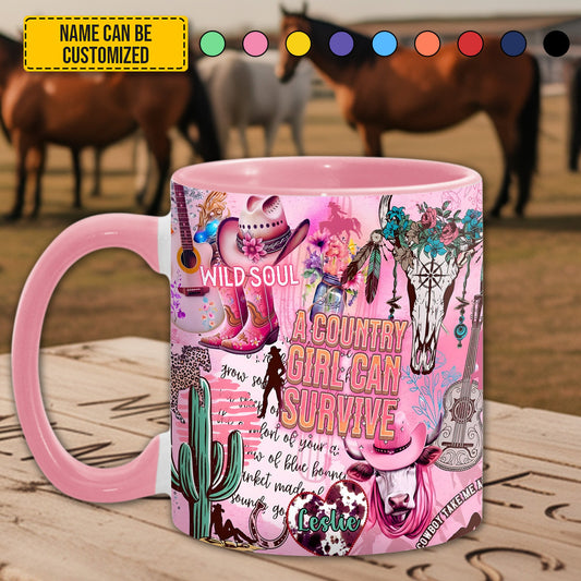 Country Girl - Personalized Accent Mug