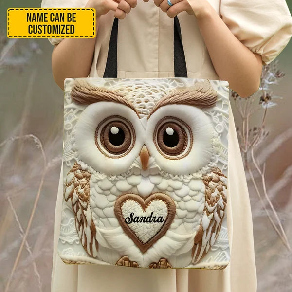 Beautiful Owl - Personalized Owl Tote Bag
