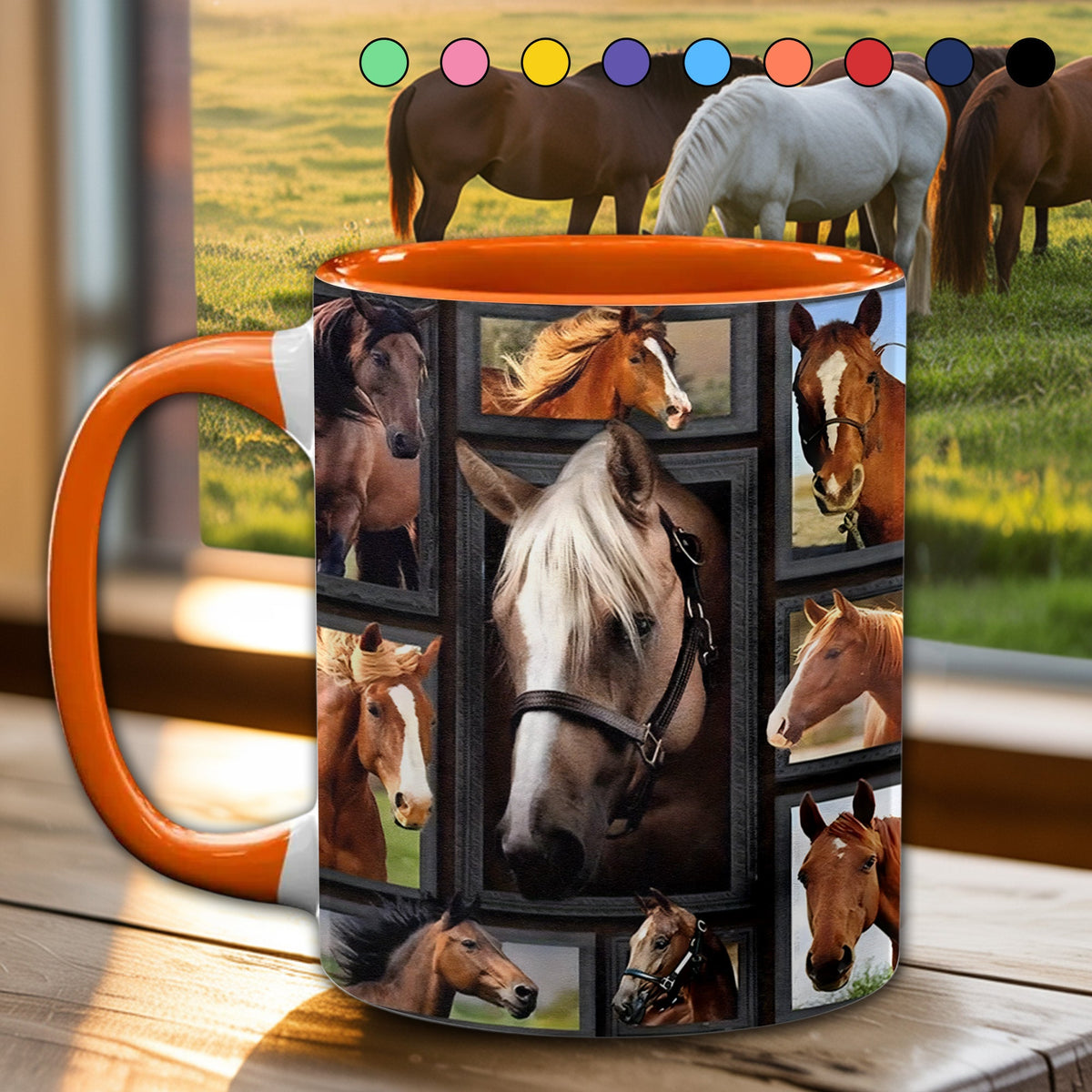 Loves Horses - Horse Accent Mug