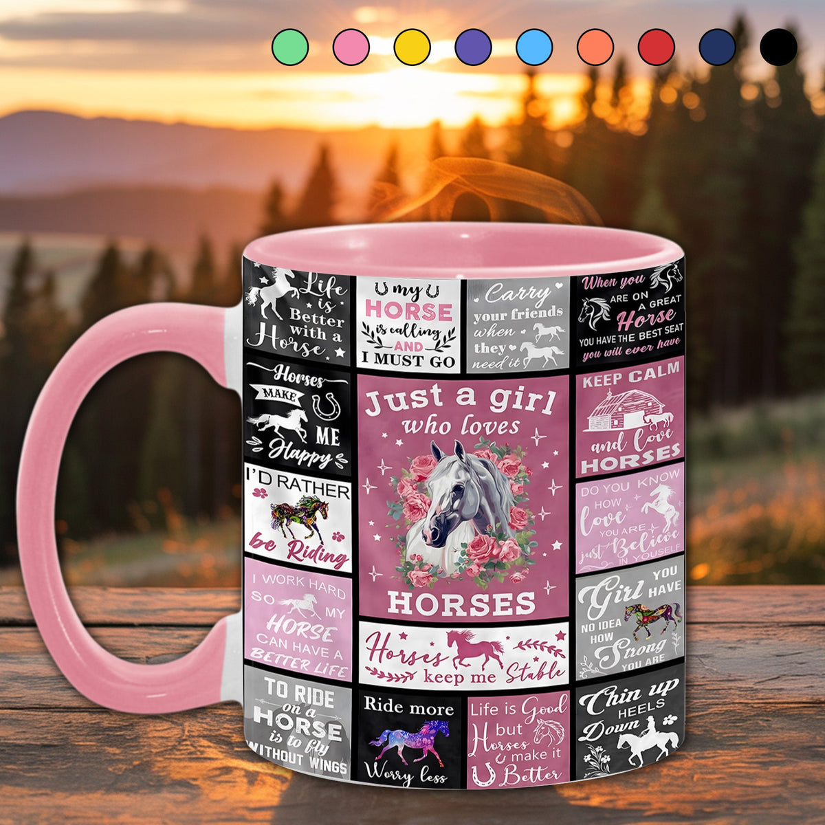 Just A Girl Who Loves Horses - Horse Accent Mug